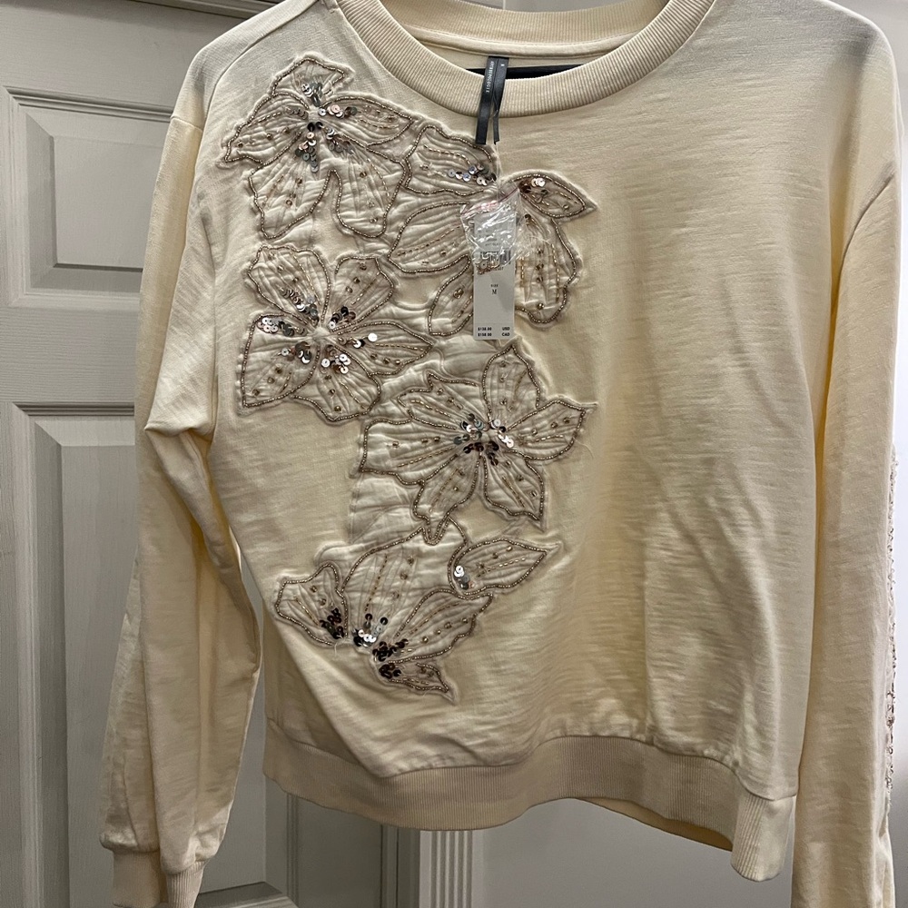 Anthropologie Embellished Sweatshirt